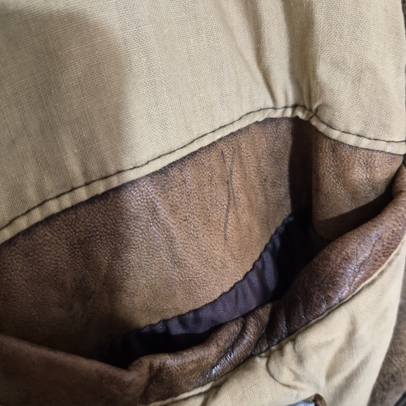 Vtg U2 Wear Me Out Leather Bomber Jacket - Mens sz 46- Distressed/Inner print - Picture 15 of 16